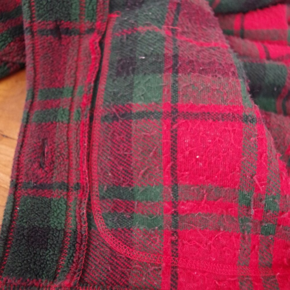 Vintage LL Bean USA Made Plaid Fleece Chore Jacket Ladies' Large - Picture 4 of 10